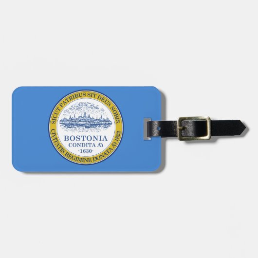 Vlag van Boston, Massachusetts Bagagelabel (Voorkant horizontaal)