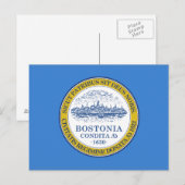 Vlag van Boston, Massachusetts Briefkaart (Voorkant / Achterkant)