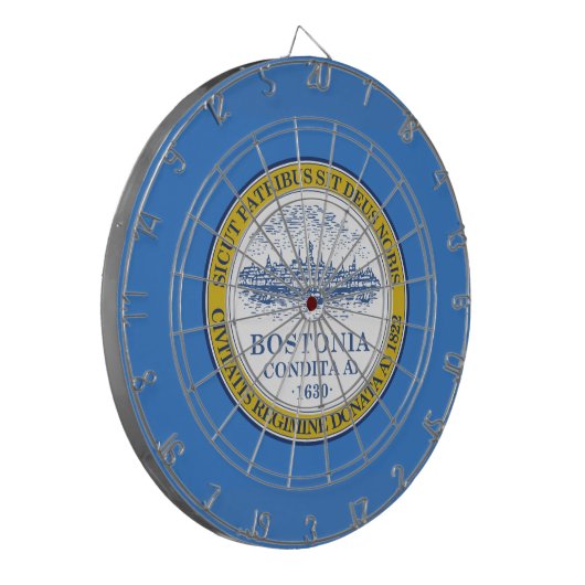 Vlag van Boston, Massachusetts Dartboard met kunst Dartbord (Voorkant Links)