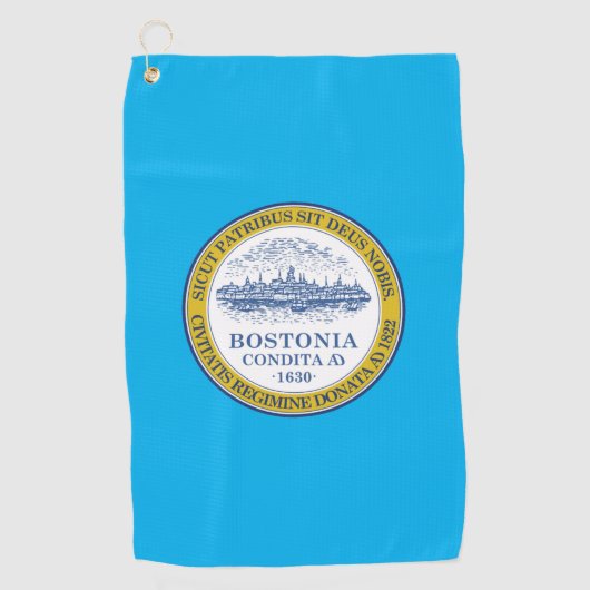 vlag van Boston (Massachusetts) Golfhanddoek (Voorkant)