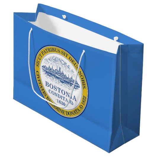 Vlag van Boston, Massachusetts Groot Cadeauzakje (Voorkant Gekanteld)