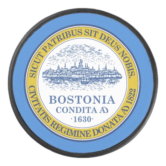 Vlag van Boston, Massachusetts Hockey Puck (Voorkant)