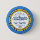 Vlag van Boston, Massachusetts Pinback Button (Voorkant)