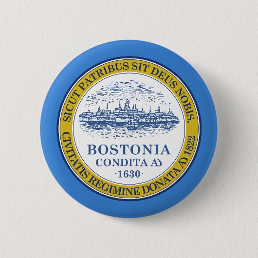 Vlag van Boston, Massachusetts Pinback Button (Voorkant)