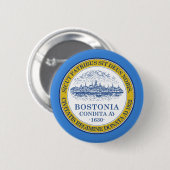Vlag van Boston, Massachusetts Pinback Button (Voorkant /achterkant)
