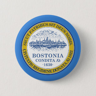 Vlag van Boston, Massachusetts Pinback Button