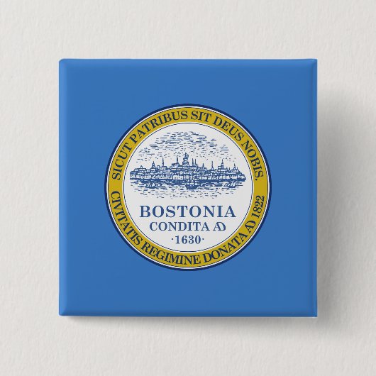 Vlag van Boston, Massachusetts Pinback Button (Voorkant)