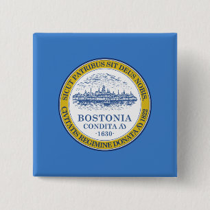 Vlag van Boston, Massachusetts Pinback Button