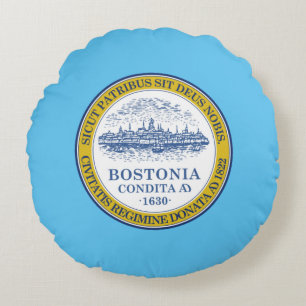 vlag van Boston (Massachusetts) Rond Kussen