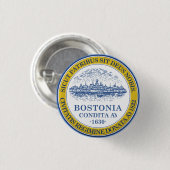 Vlag van Boston, Massachusetts Ronde Button 3,2 Cm (Voorkant /achterkant)
