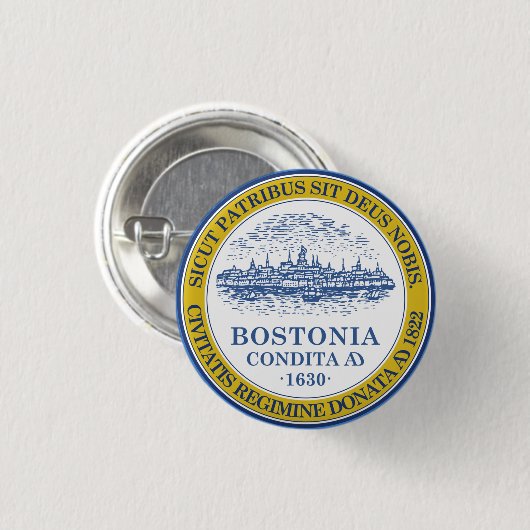 Vlag van Boston, Massachusetts Ronde Button 3,2 Cm (Voorkant /achterkant)