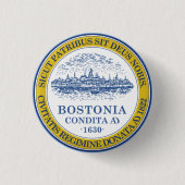 Vlag van Boston, Massachusetts Ronde Button 3,2 Cm (Voorkant)