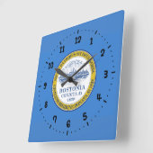 Vlag van Boston, Massachusetts Square Wandklok (Hoek)