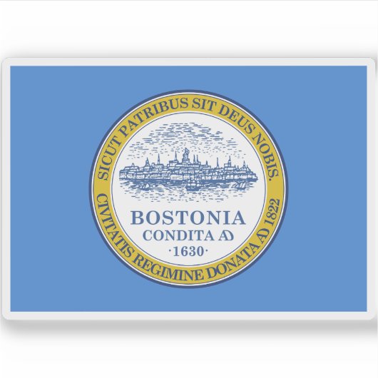 Vlag van Boston, Massachusetts Sticker (Voorkant)