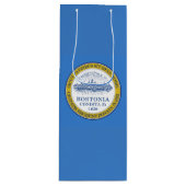 Vlag van Boston, Massachusetts Wine Gift Bag Wijn Cadeautas (Voorkant)