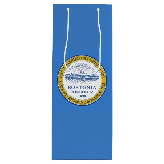 Vlag van Boston, Massachusetts Wine Gift Bag Wijn Cadeautas (Voorkant)