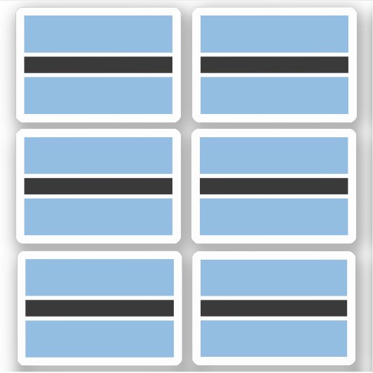 Vlag van Bostwana - een collectie Sticker (Voorkant)