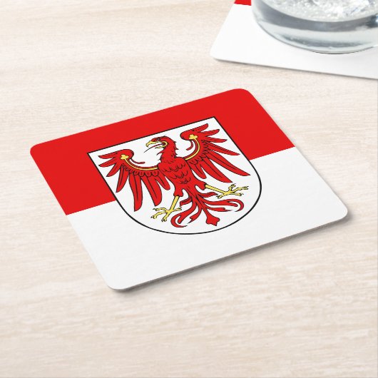 Vlag van Brandenburg Onderzetter van Square Paper (Schuin)