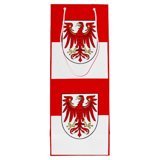 Vlag van Brandenburg Wine Gift Bag Wijn Cadeautas (Achterkant)