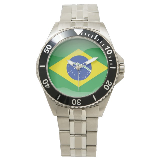 Vlag van Brasil Horloge (Voorkant)