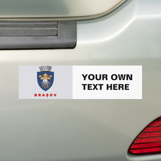 Vlag van Brasov Bumpersticker (Op auto)