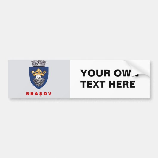 Vlag van Brasov Bumpersticker (Voorkant)