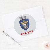 Vlag van Brasov Ronde Sticker (Envelop)