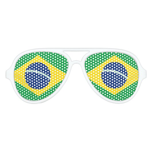 vlag van Brazilië Aviator Zonnebril (Voorkant)