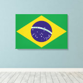 vlag van Brazilië Bandeira do Brasil Canvas Afdruk (Insitu (Houten vloer))