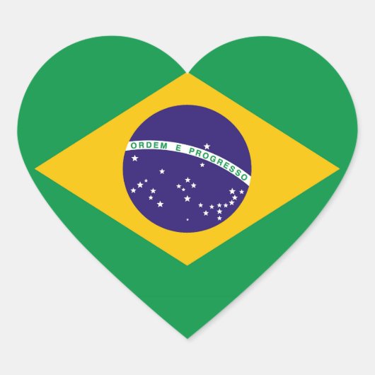 vlag van Brazilië Bandeira do Brasil Hart Sticker (Voorkant)
