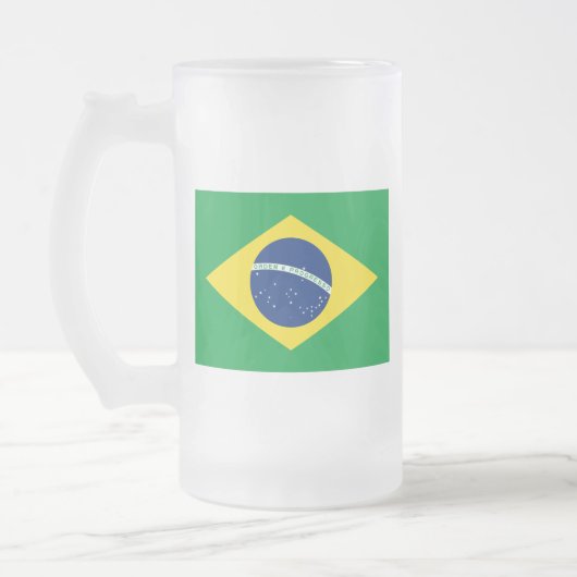 Vlag van Brazilië - Bandeira do Brasil Matglas Bierpul (Links)