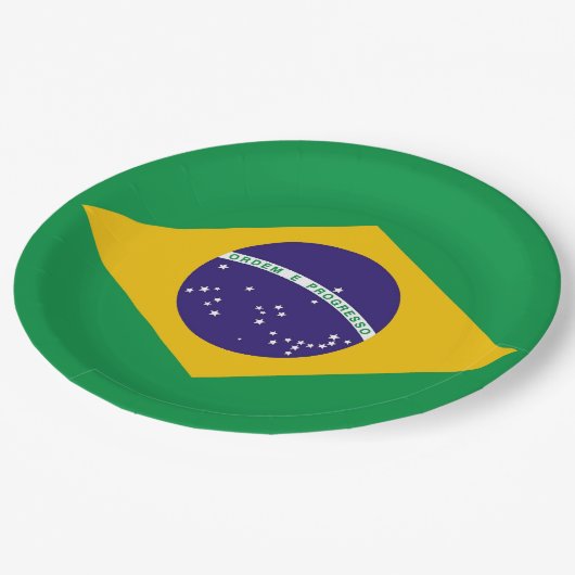 vlag van Brazilië Bandeira do Brasil Papieren Bordje (Gekanteld)