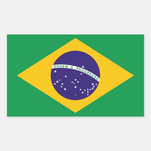 vlag van Brazilië Bandeira do Brasil Rechthoekige Sticker (Voorkant)