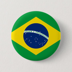 Vlag van Brazilië - Bandeira do Brasil Ronde Button 5,7 Cm