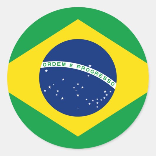 Vlag van Brazilië - Bandeira do Brasil Ronde Sticker (Voorkant)