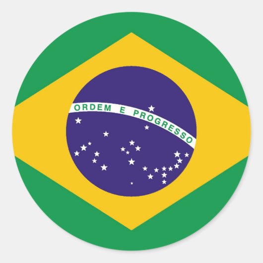 vlag van Brazilië Bandeira do Brasil Ronde Sticker (Voorkant)