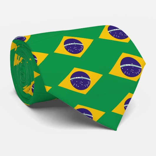 vlag van Brazilië Bandeira do Brasil Stropdas (Opgerold)