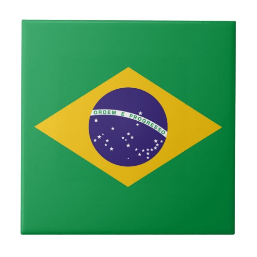 vlag van Brazilië Bandeira do Brasil Tegeltje (Voorkant)