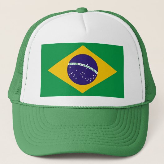 vlag van Brazilië Bandeira do Brasil Trucker Pet (Voorkant)
