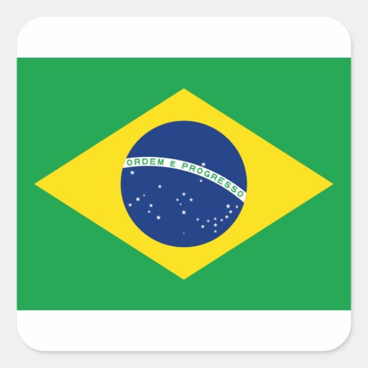 Vlag van Brazilië - Bandeira do Brasil Vierkante Sticker (Voorkant)