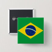 Vlag van Brazilië, Brazilië Vierkante Button 5,1 Cm (Voorkant /achterkant)