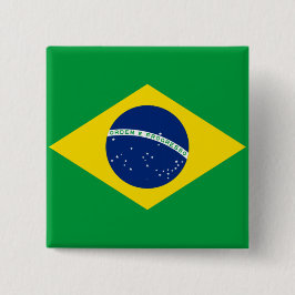 Vlag van Brazilië, Brazilië Vierkante Button 5,1 Cm