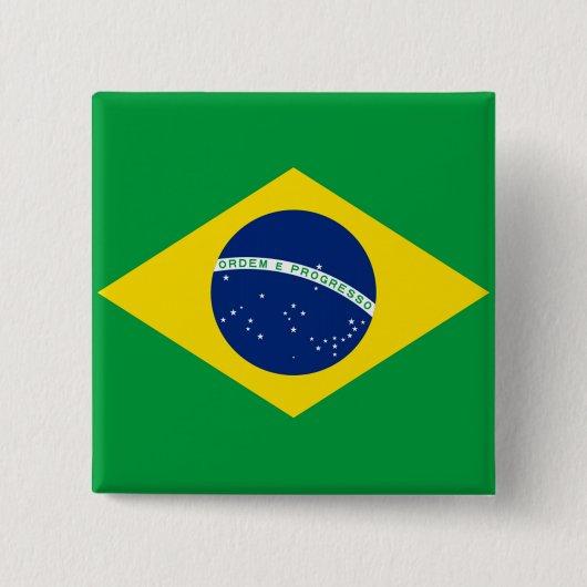 Vlag van Brazilië, Brazilië Vierkante Button 5,1 Cm (Voorkant)