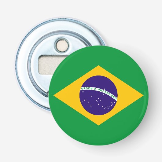 Vlag van Brazilië Button Flesopener (Voorkant)