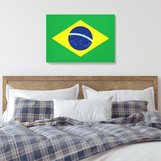 vlag van Brazilië Canvas Afdruk (Insitu (Slaapkamer))