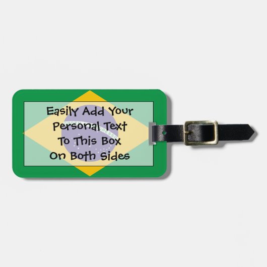 Vlag van Brazilië - Easy ID Personal Bagagelabel (Voorkant horizontaal)