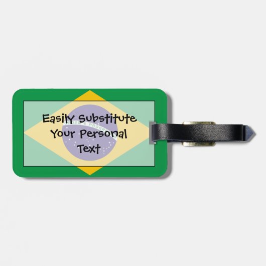 Vlag van Brazilië - Easy ID Personal Bagagelabel (Achterkant horizontaal)