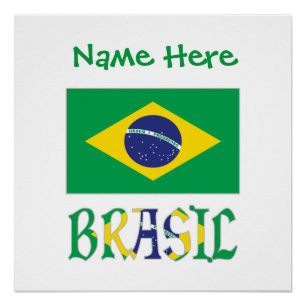 Vlag van Brazilië en Brazilië Persoonlijk Perfect Poster