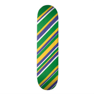 Vlag van Brazilië Geïnspireerd Kleurrijke Strepen  Skateboard