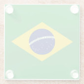 Vlag van Brazilië Glazen Onderzetter (Achterkant)